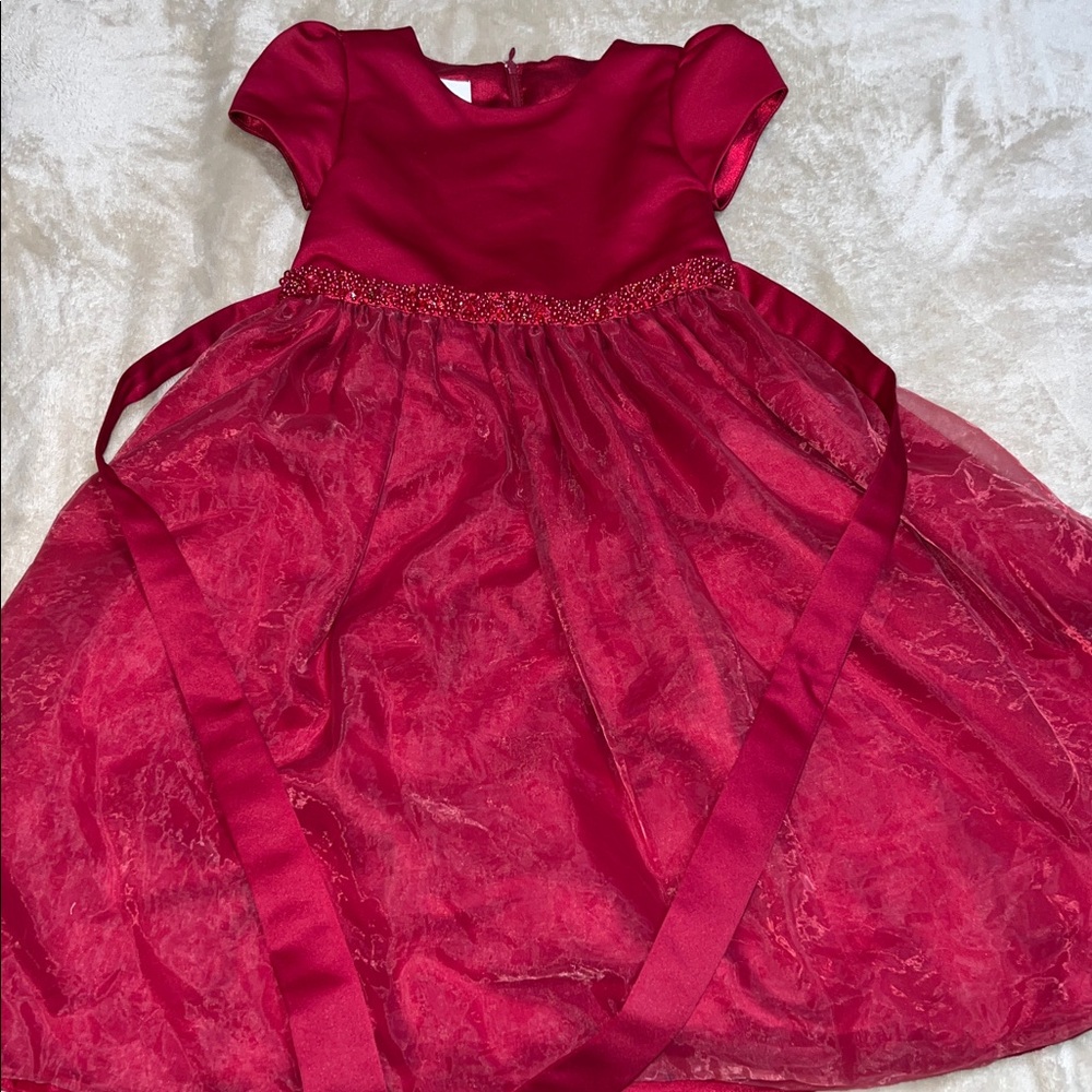 Cinderella Elegant Crimson Satin Gown